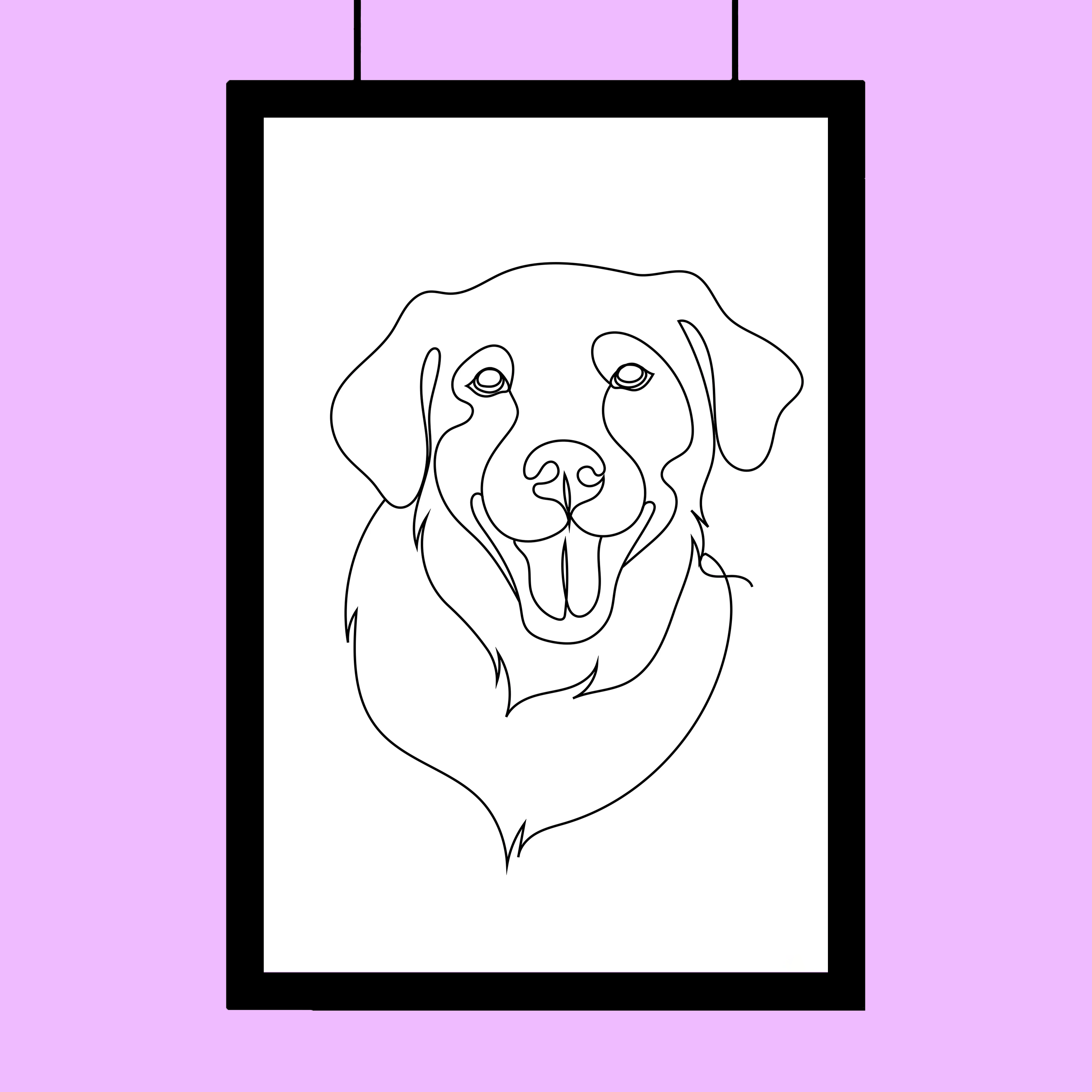 One line art Pet Drawing - Custom Pet Portrait
